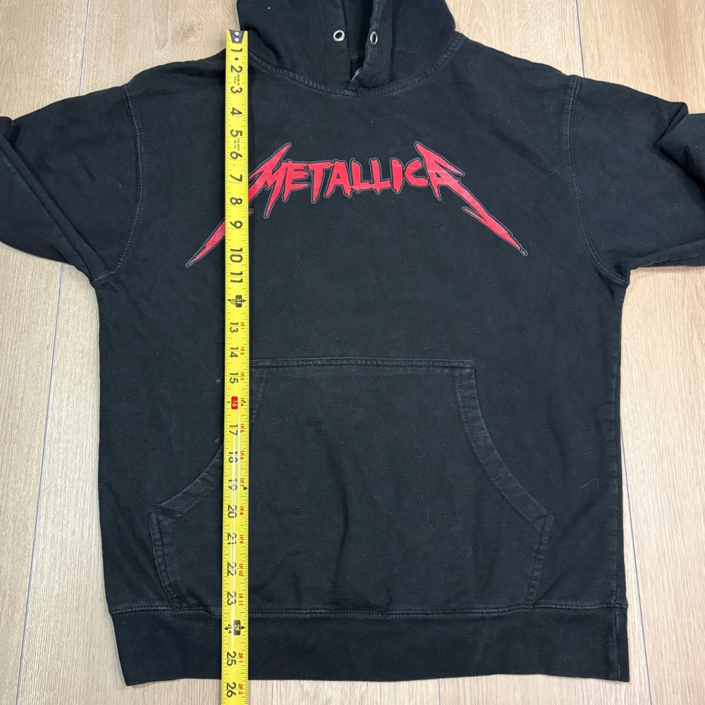 Metallica Screaming Skull Graphic Hoodie Mens Medium Black Skeleton Sweatshirt - Picture 9 of 9